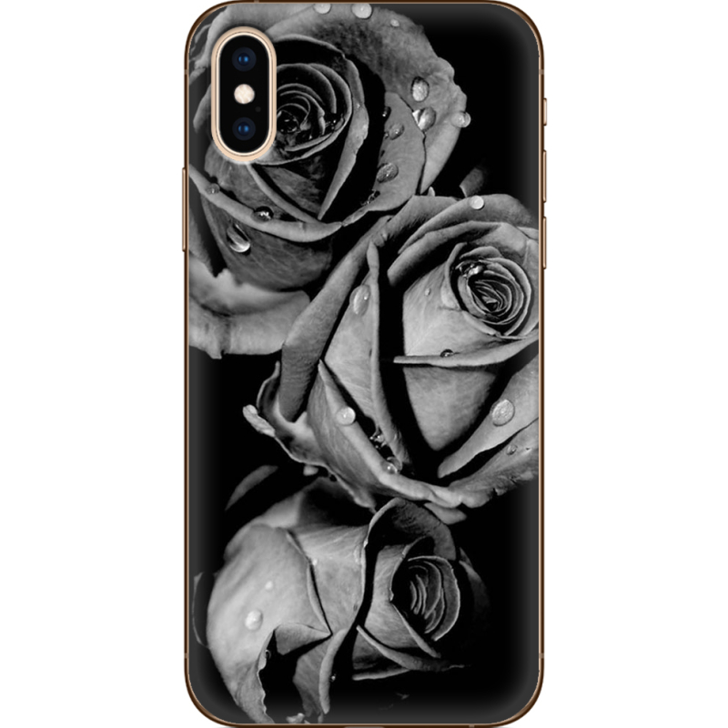 Чехол Uprint Apple iPhone XS Black and White Roses
