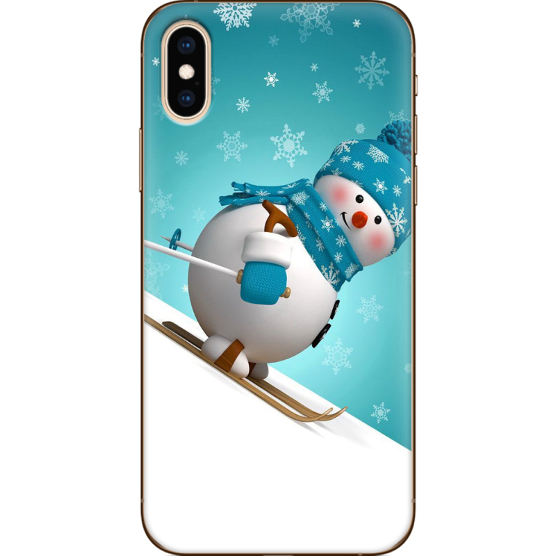 Чехол Uprint Apple iPhone XS Skier Snowman