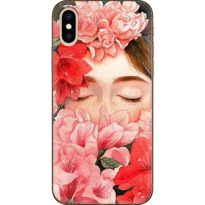 Чехол Uprint Apple iPhone XS Girl in Flowers