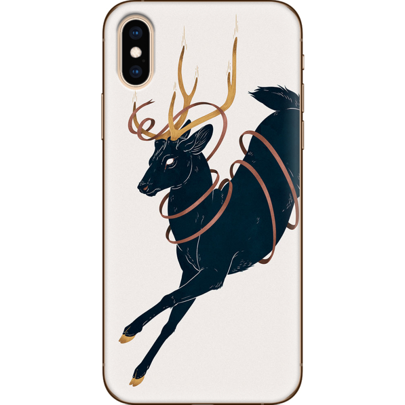 Чехол Uprint Apple iPhone XS Black Deer