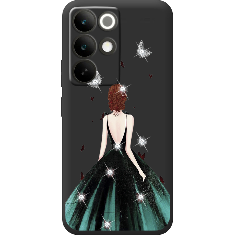 Чохол зі стразами Realme C85 Pro Girl in the green dress