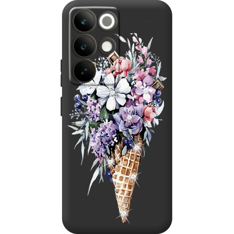 Чохол зі стразами Realme C85 Pro Ice Cream Flowers