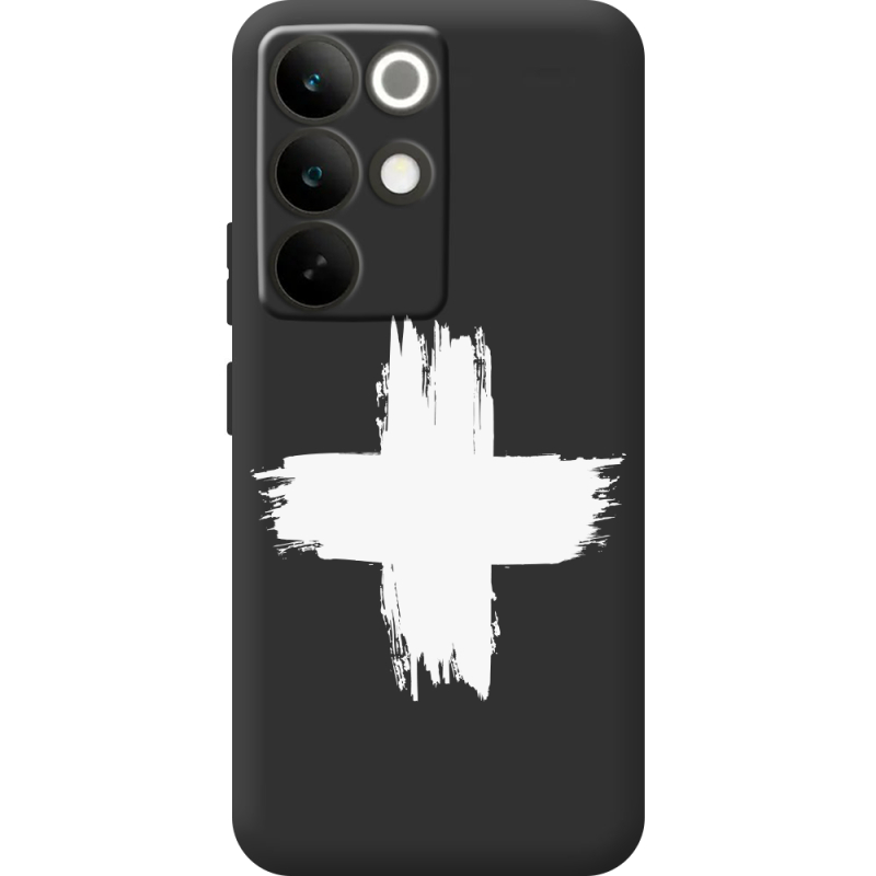 Чорний чохол BoxFace Realme C85 Pro Білий хрест ЗСУ