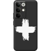 Чорний чохол BoxFace Realme C85 Pro Білий хрест ЗСУ