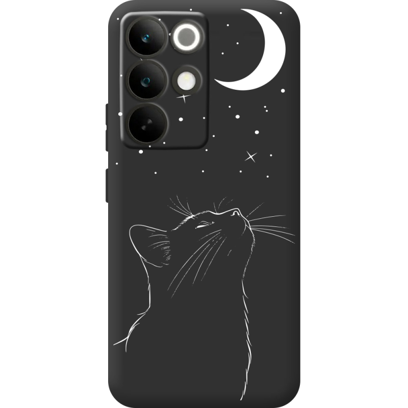 Чорний чохол BoxFace Realme C85 Pro Місячний кіт