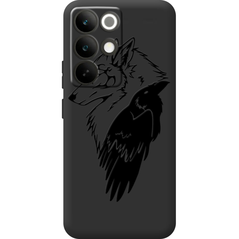 Чорний чохол BoxFace Realme C85 Pro Wolf and Raven