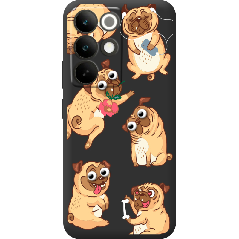 Прозорий чохол BoxFace Realme C85 Pro с 3D-глазками Pug