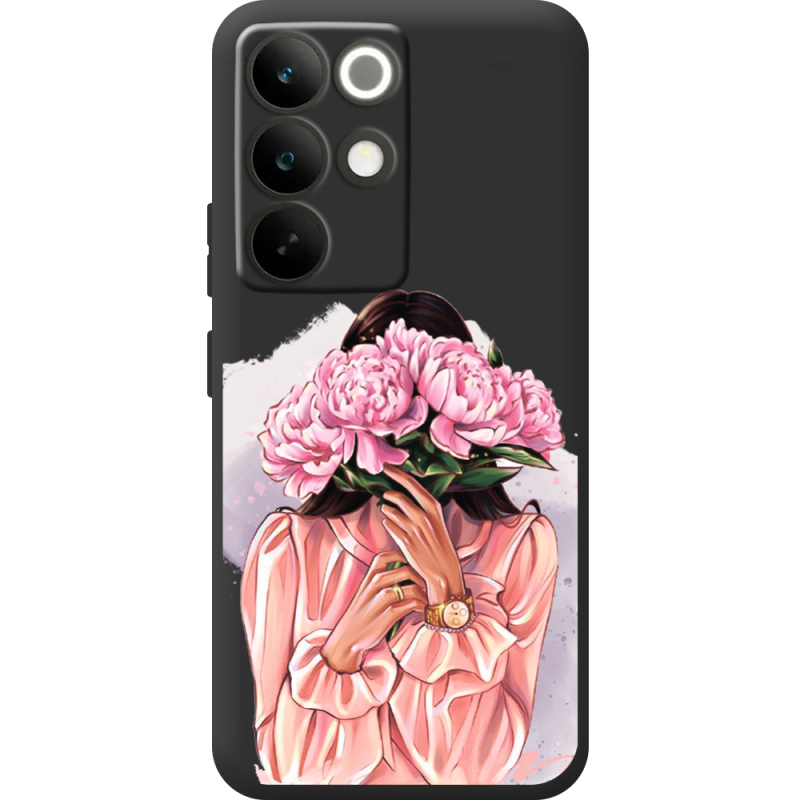 Прозорий чохол BoxFace Realme C85 Pro Девушка с Пионами