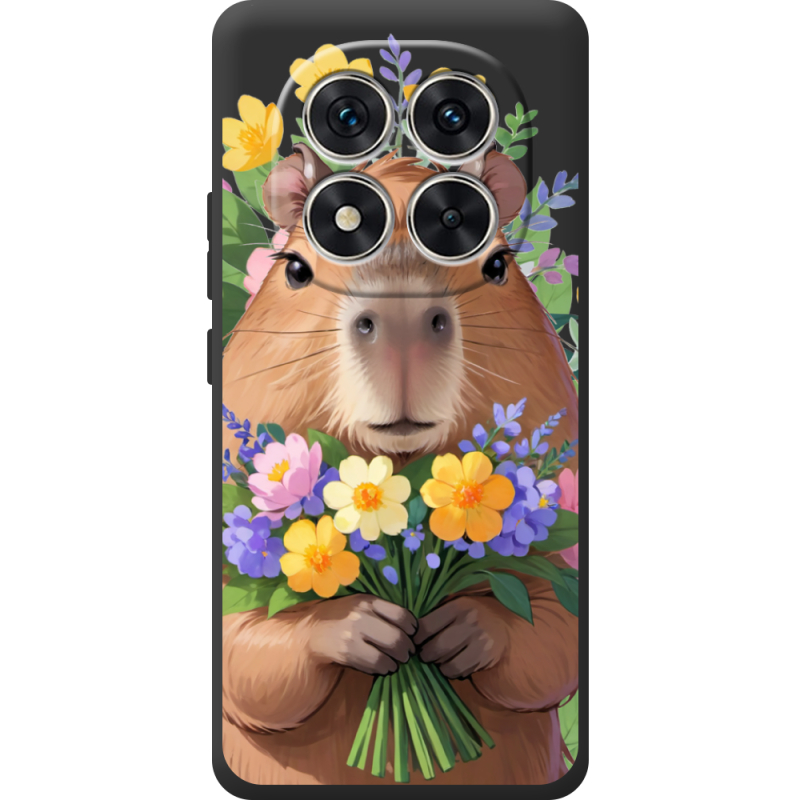 Прозорий чохол BoxFace Xiaomi Redmi Note 15 Pro Капибара з квітами