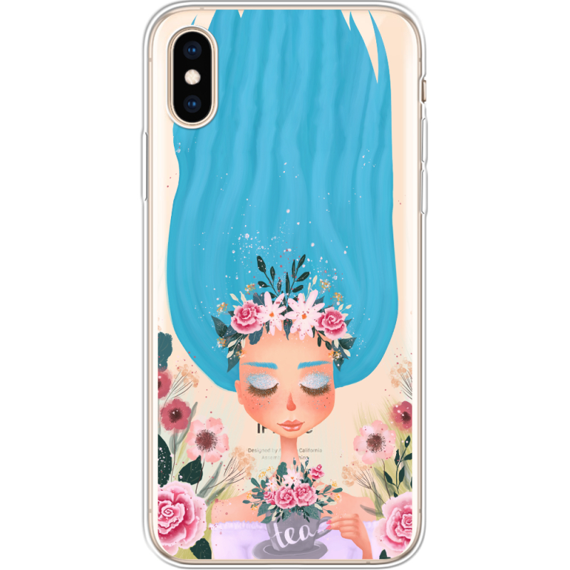 Прозрачный чехол Uprint Apple iPhone XS Blue Hair