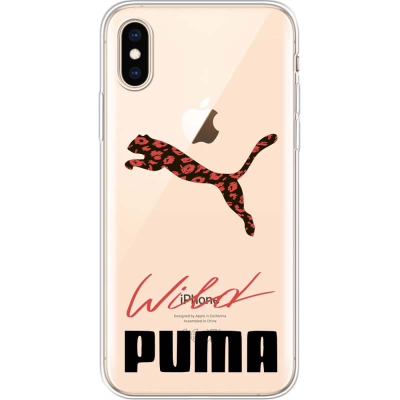 Прозрачный чехол Uprint Apple iPhone XS Wild Cat