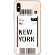 Прозрачный чехол Uprint Apple iPhone XS Ticket New York