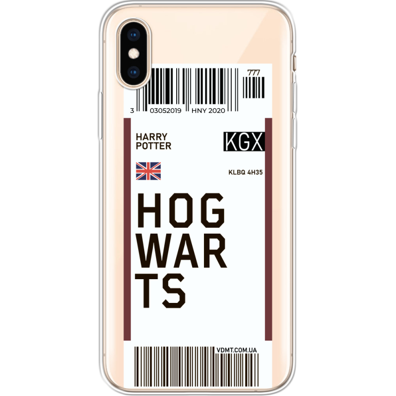 Прозрачный чехол Uprint Apple iPhone XS Ticket Hogwarts