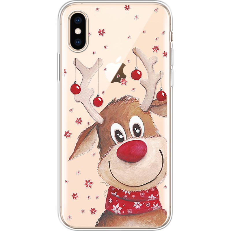 Прозрачный чехол Uprint Apple iPhone XS Winter Deer