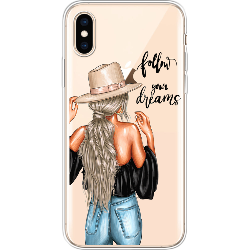 Прозрачный чехол Uprint Apple iPhone XS Follow Your Dreams