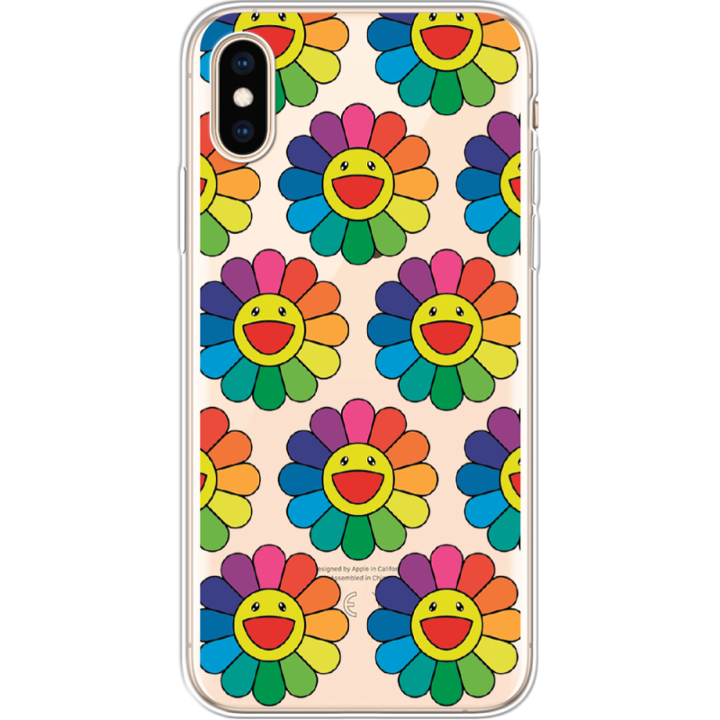 Прозрачный чехол Uprint Apple iPhone XS Hippie Flowers