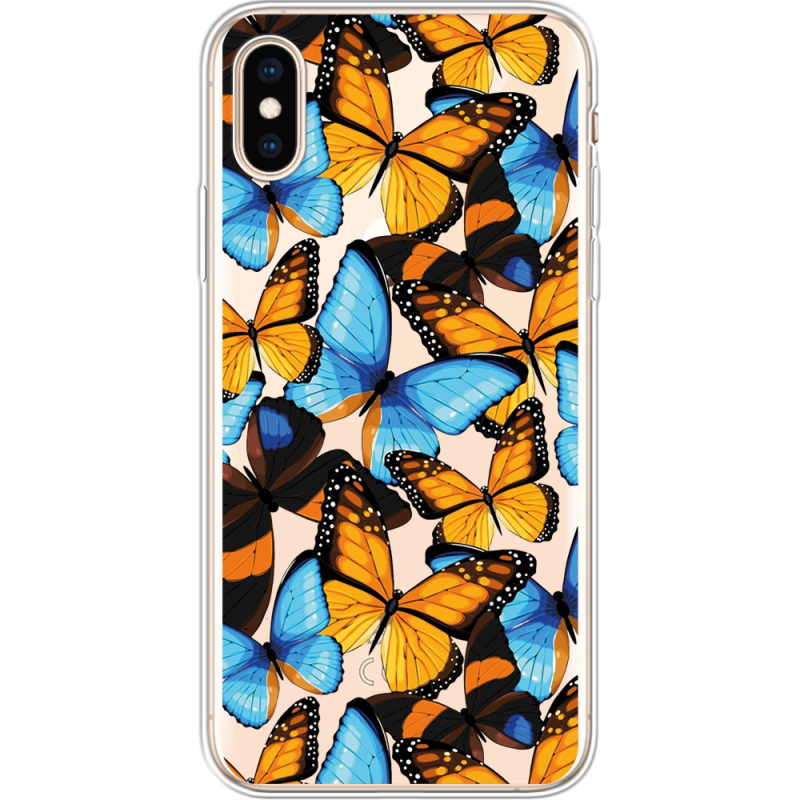 Прозрачный чехол Uprint Apple iPhone XS Butterfly Morpho