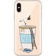 Прозрачный чехол Uprint Apple iPhone XS Segull in Cofee Pool