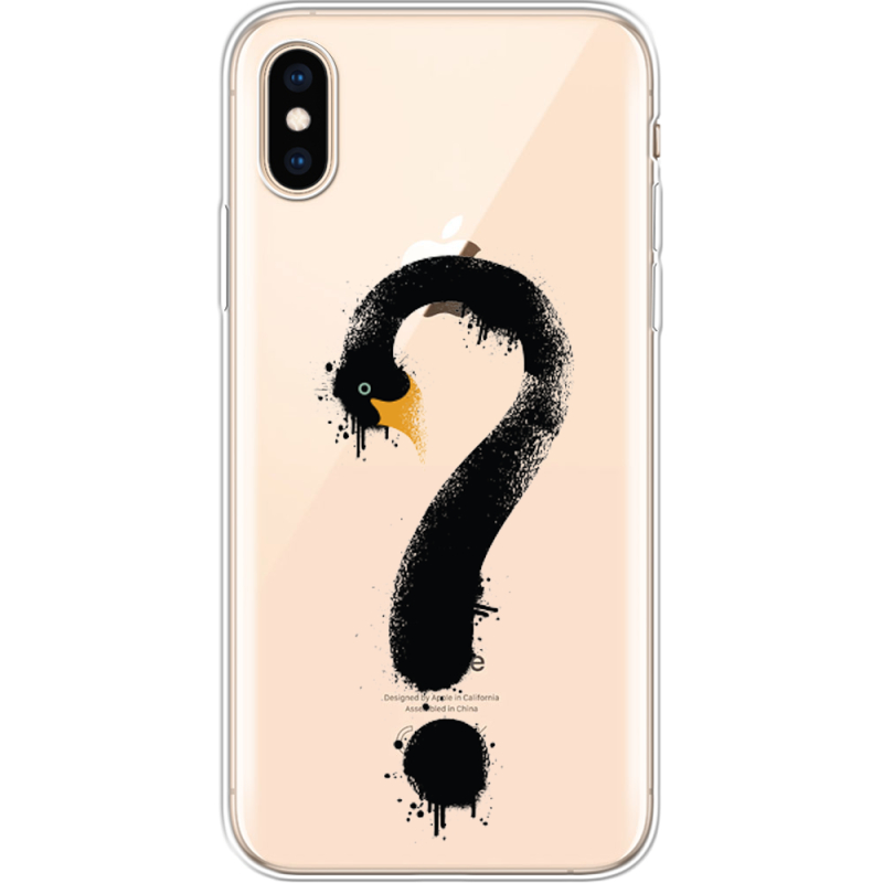 Прозрачный чехол Uprint Apple iPhone XS Swan question