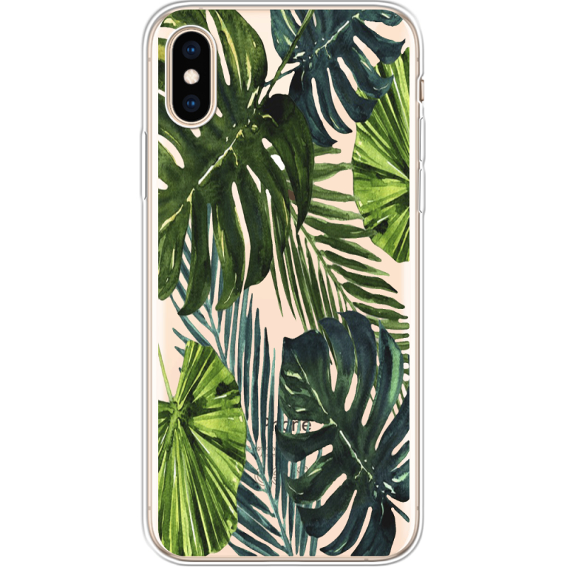 Прозрачный чехол Uprint Apple iPhone XS Palm Tree