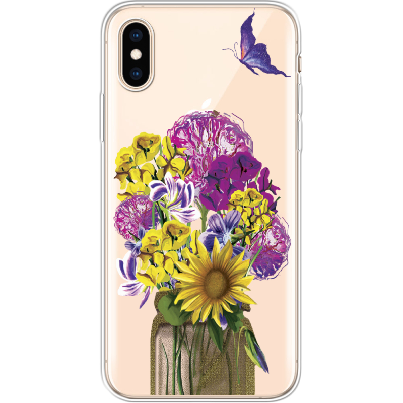 Прозрачный чехол Uprint Apple iPhone XS My Bouquet