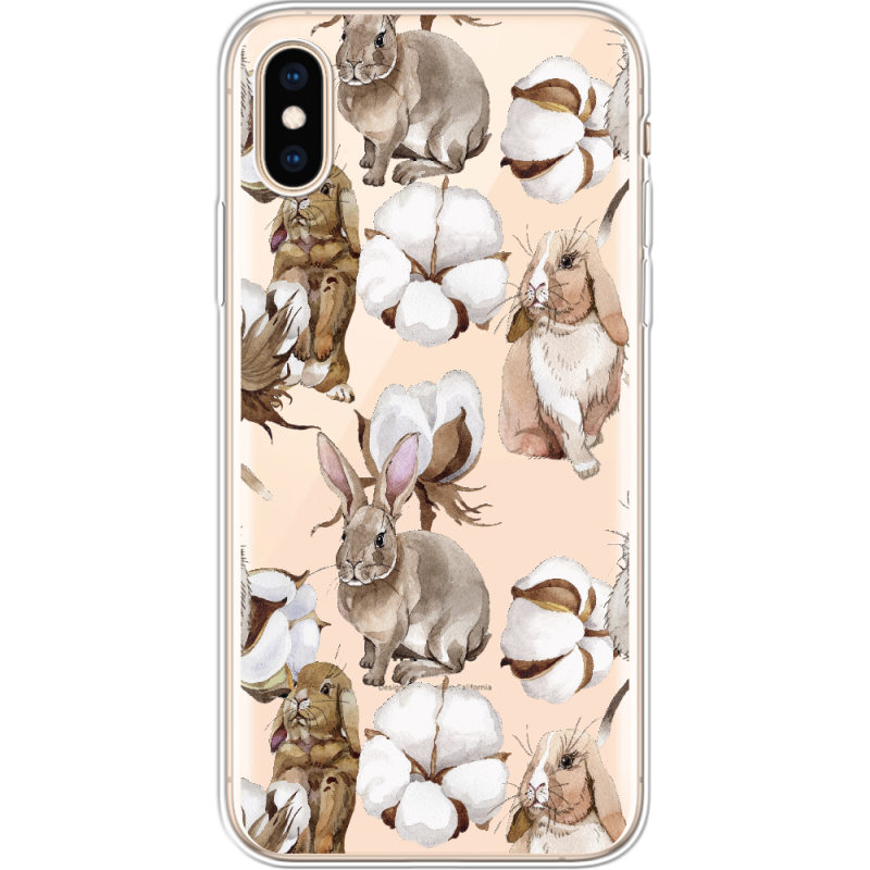 Прозрачный чехол Uprint Apple iPhone XS Cotton and Rabbits