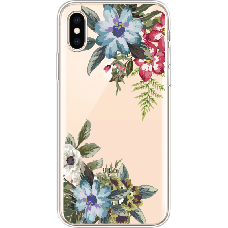 Прозрачный чехол Uprint Apple iPhone XS Floral