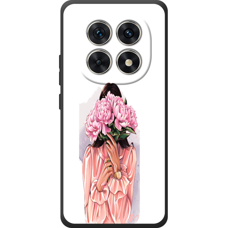 Прозорий чохол BoxFace Poco M8 Девушка с Пионами