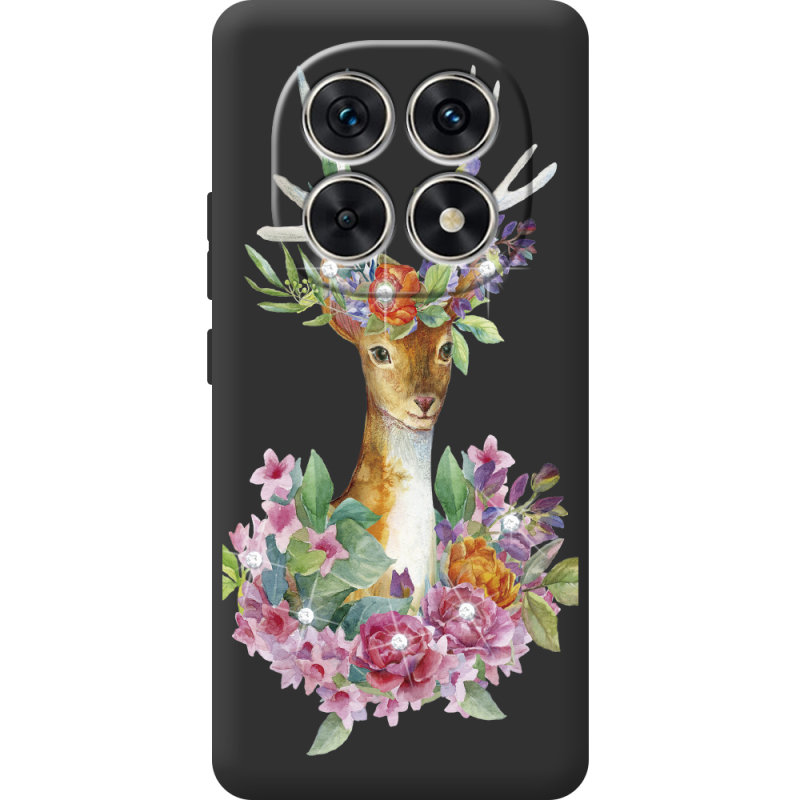 Чохол зі стразами Poco M8 Deer with flowers