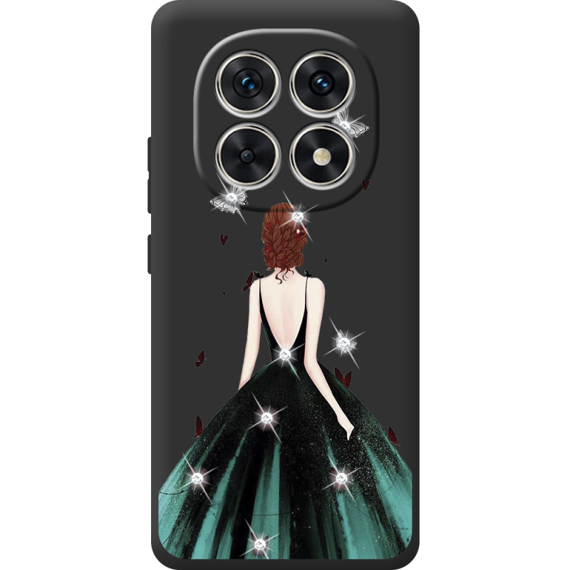 Чохол зі стразами Poco M8 Girl in the green dress