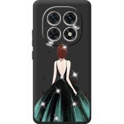 Чохол зі стразами Poco M8 Girl in the green dress