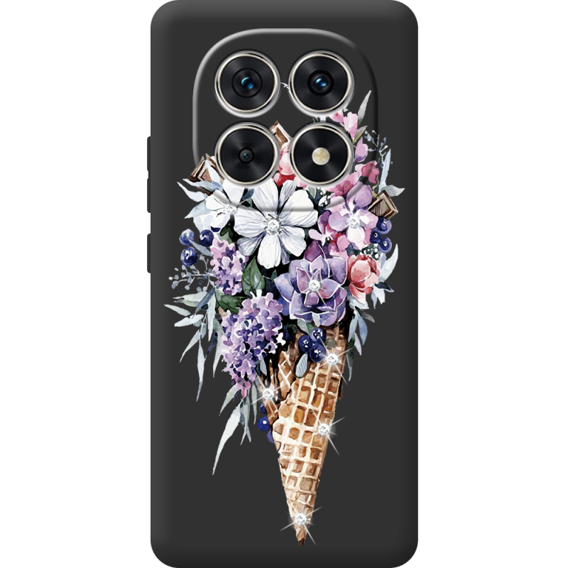 Чохол зі стразами Poco M8 Ice Cream Flowers