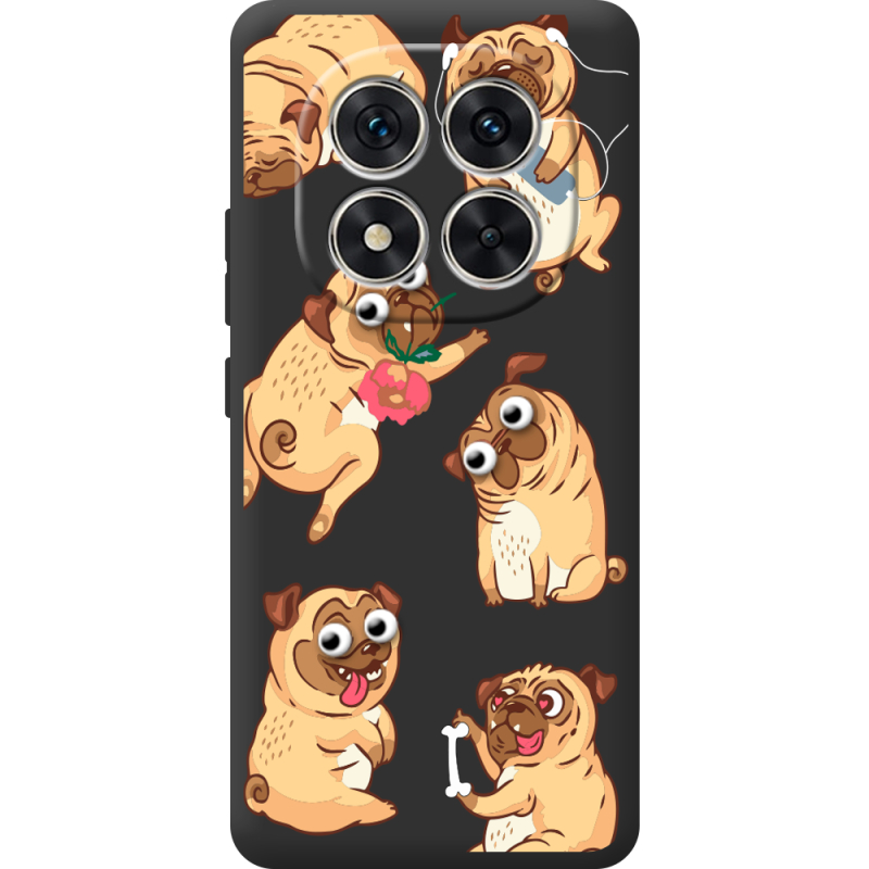 Прозорий чохол BoxFace Poco M8 Pro с 3D-глазками Pug