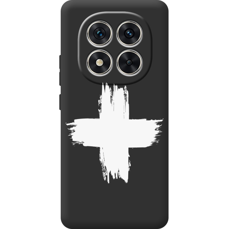 Чорний чохол BoxFace Poco M8 Pro Білий хрест ЗСУ