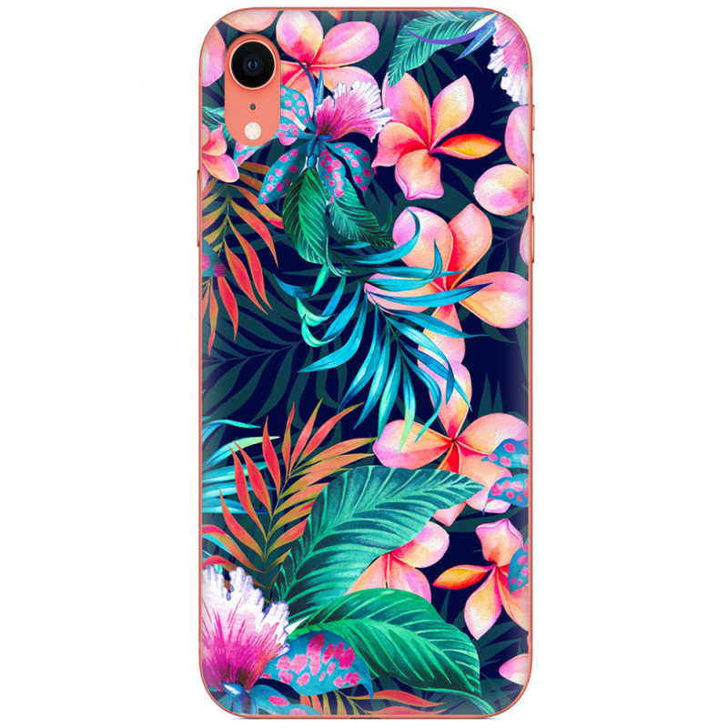 Чехол Uprint Apple iPhone XR flowers in the tropics