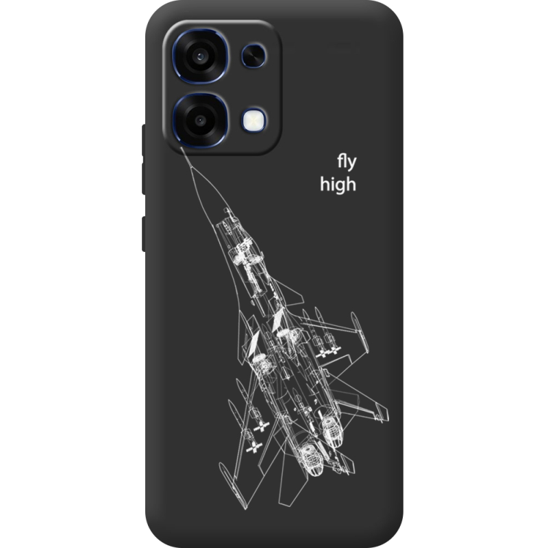 Чорний чохол BoxFace OPPO A6 Pro Військовий літак