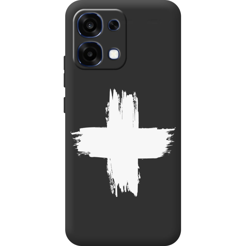 Чорний чохол BoxFace OPPO A6 Pro Білий хрест ЗСУ