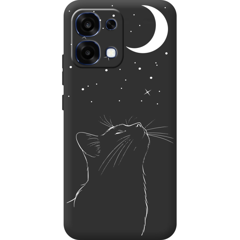 Чорний чохол BoxFace OPPO A6 Pro Місячний кіт