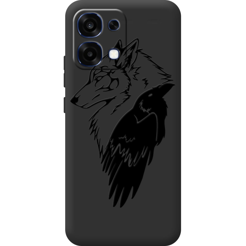 Чорний чохол BoxFace OPPO A6 Pro Wolf and Raven