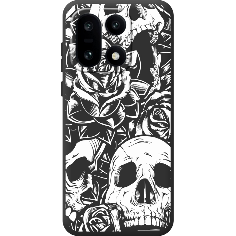 Чорний чохол BoxFace OnePlus 15 Skull and Roses