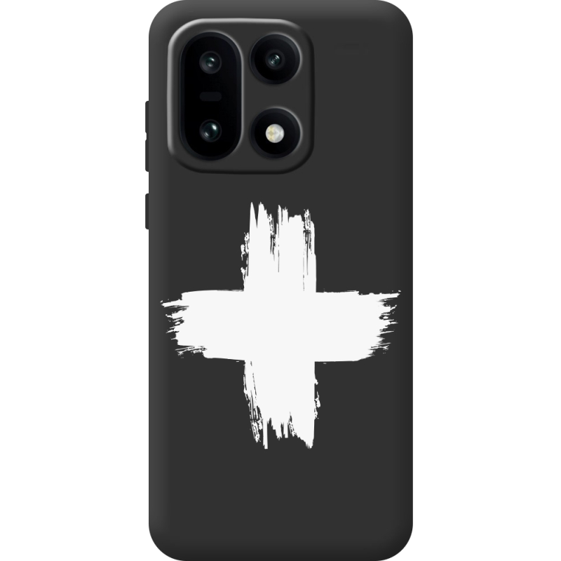 Чорний чохол BoxFace OnePlus 15 Білий хрест ЗСУ