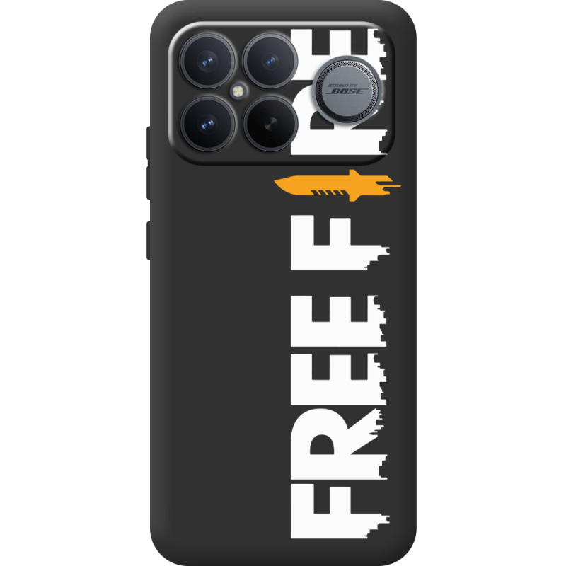 Чорний чохол BoxFace Poco F8 Pro Ultra Free Fire White Logo