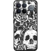 Чорний чохол BoxFace Poco F8 Pro Ultra Skull and Roses