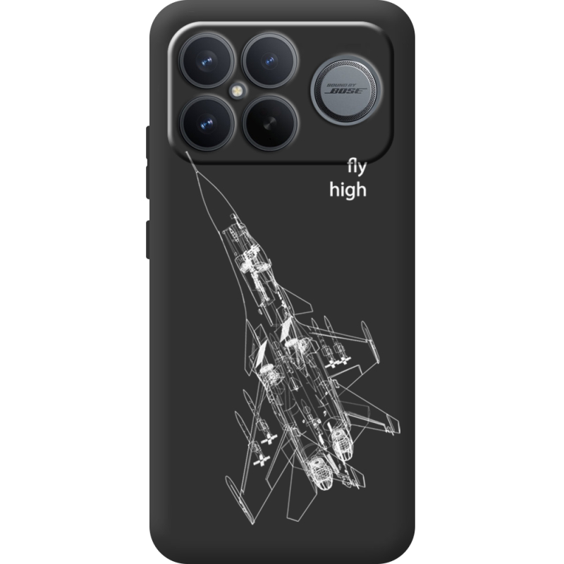 Чорний чохол BoxFace Poco F8 Pro Ultra Військовий літак