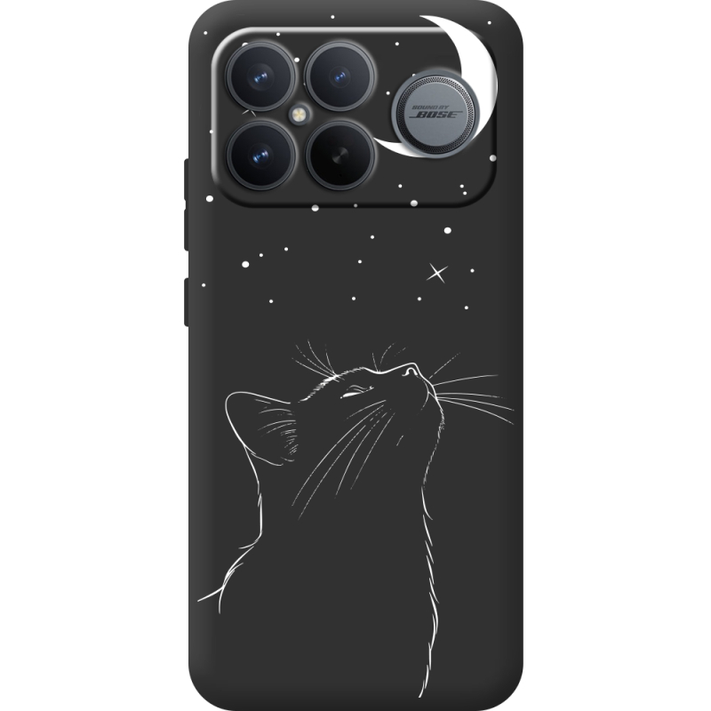 Чорний чохол BoxFace Poco F8 Pro Ultra Місячний кіт