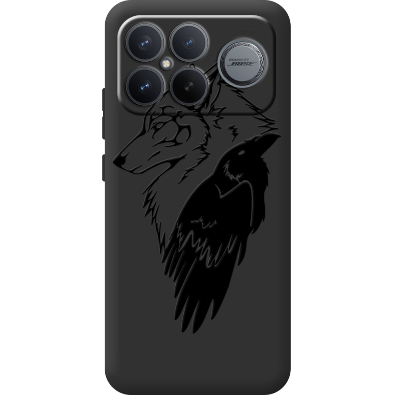 Чорний чохол BoxFace Poco F8 Pro Ultra Wolf and Raven