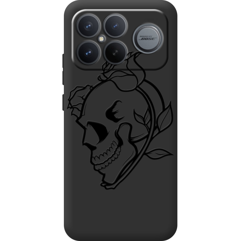 Чорний чохол BoxFace Poco F8 Pro Ultra Skull and Roses