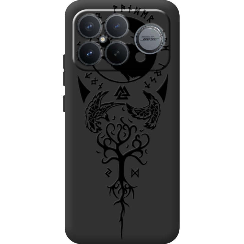 Чорний чохол BoxFace Poco F8 Pro Ultra Hugin and Munin