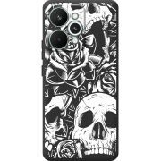 Чорний чохол BoxFace Realme 15 Pro Skull and Roses