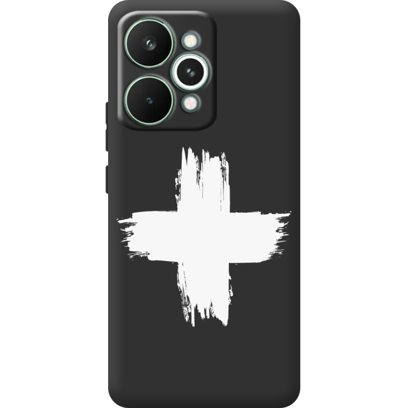 Чорний чохол BoxFace Realme 15 Pro Білий хрест ЗСУ